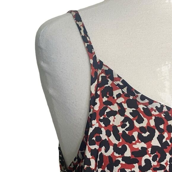 Sanctuary Womens Size XL Animal Print Satin Cami Tank Top Burgundy Cream Black - Picture 4 of 9